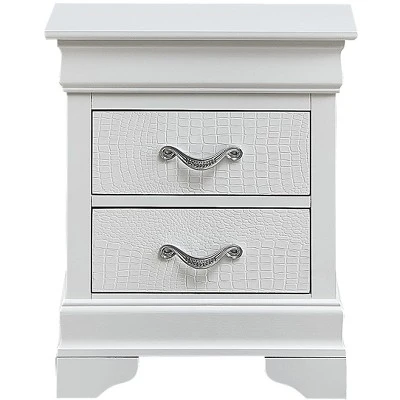 Passion Furniture Lorana 2-Drawer Nightstand (24 In. H X 16 In. W X 21 In. D) 8 Passion Furniture Lorana 2-Drawer Nightstand (24 In. H X 16 In. W X 21 In. D) - Image 6