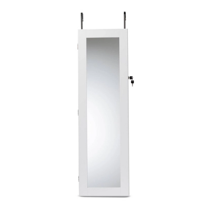 Richelle Wood Hanging Jewelry Armoire With Mirror - Baxton Studio 10 Richelle Wood Hanging Jewelry Armoire With Mirror - Baxton Studio - Image 8