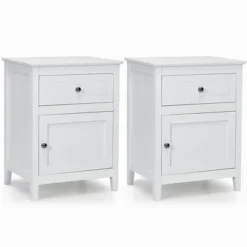 Costway 2PCS Nightstand With Drawer Accent Side End Table Storage Cabinet WhiteNatural 23 Costway 2PCS Nightstand With Drawer Accent Side End Table Storage Cabinet WhiteNatural -Bedroom Home Store GUEST 28a3c268 f8e1 4184 8b69 f6d8e8f6ba96