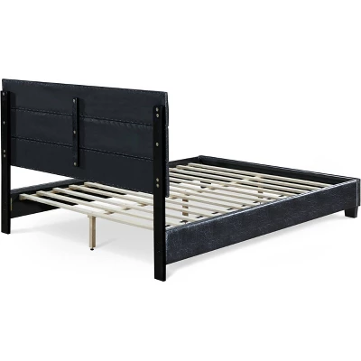 Hudson Leather Upholstered Bed Black - ClickDecor 7 Hudson Leather Upholstered Bed Black - ClickDecor - Image 5
