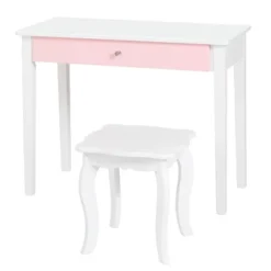Costway Kids Vanity Set Princess Makeup Dressing Play Table Set W/Mirror White Pink 13 Costway Kids Vanity Set Princess Makeup Dressing Play Table Set W/Mirror White Pink -Bedroom Home Store GUEST 29437359 2d54 4a39 a99c 0726e0bbf31c