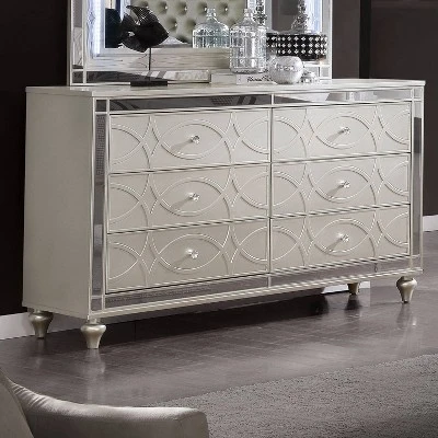 La Mesa 6 Drawer Glam Dresser Silver - HOMES: Inside + Out 3 La Mesa 6 Drawer Glam Dresser Silver - HOMES: Inside + Out