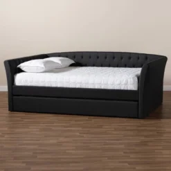 Delora Upholstered Daybed With Trundle - Baxton Studio 19 Delora Upholstered Daybed With Trundle - Baxton Studio -Bedroom Home Store GUEST 2a103558 69f7 471c 8356 4e1d44b511f7
