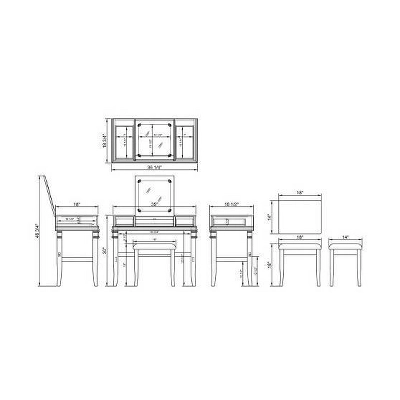 Adler Vanity Set White - Linon 16 Adler Vanity Set White - Linon - Image 15