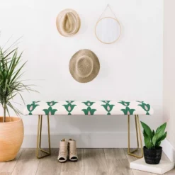 Maritza Lisa Retro Green Floral Pattern Bench Green - Deny Designs 7 Maritza Lisa Retro Green Floral Pattern Bench Green - Deny Designs -Bedroom Home Store GUEST 2b2c7188 f364 46bb 9bd5 d90cf5bd1f3a