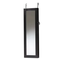 Richelle Wood Hanging Jewelry Armoire With Mirror - Baxton Studio