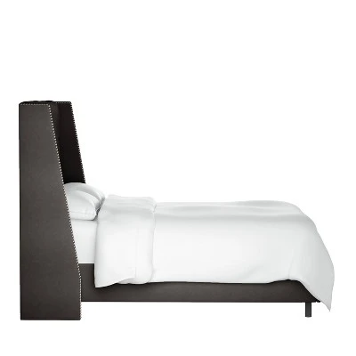 Arlette Nail Button Tufted Wingback Bed In Shiny Velvet - Skyline Furniture 4 Arlette Nail Button Tufted Wingback Bed In Shiny Velvet - Skyline Furniture - Image 2