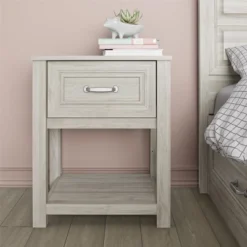 Little Seeds Sierra Ridge Levi Kids’ Nightstand, Light Walnut