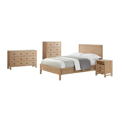 4pc Arden Wood Bedroom Set With 2 Drawer Nightstand Light Driftwood - Alaterre Furniture 16 4pc Arden Wood Bedroom Set With 2 Drawer Nightstand Light Driftwood - Alaterre Furniture - Image 14