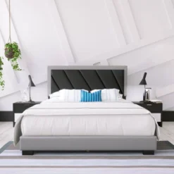 Salina Diagonal Stitched Upholstered Bed - Eco Dream