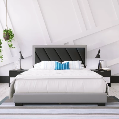 Salina Diagonal Stitched Upholstered Bed - Eco Dream 3 Salina Diagonal Stitched Upholstered Bed - Eco Dream