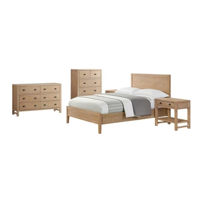 5pc Arden Wood Bedroom Set With Two 2 Drawer Nightstands With Open Shelf Light Driftwood - Alaterre Furniture 17 5pc Arden Wood Bedroom Set With Two 2 Drawer Nightstands With Open Shelf Light Driftwood - Alaterre Furniture - Image 15