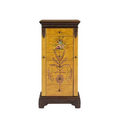 Beatrice Antique Parchment Hand Painted Jewelry Armoire - Powell Company 4 Beatrice Antique Parchment Hand Painted Jewelry Armoire - Powell Company - Image 2