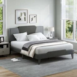 Costway Full/Qween/Twin Size Upholstered Platform Bed Frame Velvet Headboard Mattress Foundation 24 Costway Full/Qween/Twin Size Upholstered Platform Bed Frame Velvet Headboard Mattress Foundation -Bedroom Home Store GUEST 2e91ce74 3c1f 43c5 a488 d3c089fa8ad0