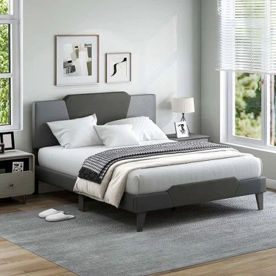 Costway Full/Qween/Twin Size Upholstered Platform Bed Frame Velvet Headboard Mattress Foundation 13 Costway Full/Qween/Twin Size Upholstered Platform Bed Frame Velvet Headboard Mattress Foundation - Image 11