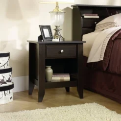 Shoal Creek Nightstand With Drawer & Storage Shelf - Jamocha Wood - Sauder 7 Shoal Creek Nightstand With Drawer & Storage Shelf - Jamocha Wood - Sauder -Bedroom Home Store GUEST 2ed3e7ba 47ff 4131 9c9a 570704f71ccb