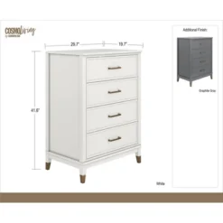 Westerleigh 4 Drawer Dresser Gray - CosmoLiving By Cosmopolitan 15 Westerleigh 4 Drawer Dresser Gray - CosmoLiving By Cosmopolitan -Bedroom Home Store GUEST 2fb51da3 8b09 4d44 8d2f d5f36e4ab19f