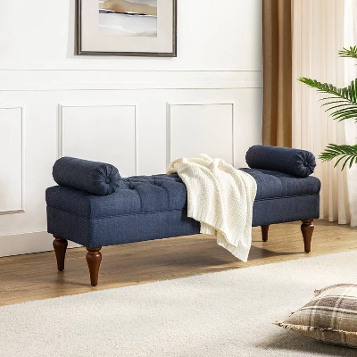 Cecilia Upholstered Bench With Removable Bolster Pillows|ARTFUL LIVING DESIGN 13 Cecilia Upholstered Bench With Removable Bolster Pillows|ARTFUL LIVING DESIGN - Image 11