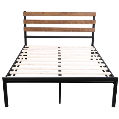 Costway Twin Size Metal Platform Bed Frame Mattress Foundation Wooden Headboard 10 Costway Twin Size Metal Platform Bed Frame Mattress Foundation Wooden Headboard - Image 8