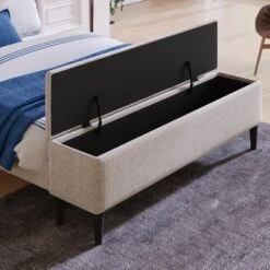 Queen Size Upholstered Wood Storage Platform Bed Frame With Storage Ottoman Bench-ModernLuxe 17 Queen Size Upholstered Wood Storage Platform Bed Frame With Storage Ottoman Bench-ModernLuxe -Bedroom Home Store GUEST 318c4be4 ec4a 45ef b440 10210aff9e33