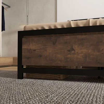 HOMCOM Full Platform Bed Frame With Headboard & Footboard, Strong Metal Slat Support Full Bed Frame W/ Underbed Storage Space, No Box Spring Needed 7 HOMCOM Full Platform Bed Frame With Headboard & Footboard, Strong Metal Slat Support Full Bed Frame W/ Underbed Storage Space, No Box Spring Needed - Image 5