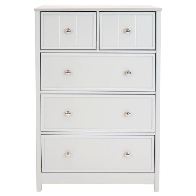Sunnydaze Decor Sunnydaze Beadboard Vertical Dresser Chest With 5 Drawers - 43.5" H - Gray 11 Sunnydaze Decor Sunnydaze Beadboard Vertical Dresser Chest With 5 Drawers - 43.5" H - Gray - Image 9