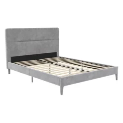 Westerleigh Upholstered Platform Bed With Minimalist Tufted Headboard Light Gray - CosmoLiving By Cosmopolitan 17 Westerleigh Upholstered Platform Bed With Minimalist Tufted Headboard Light Gray - CosmoLiving By Cosmopolitan -Bedroom Home Store GUEST 31fdf914 46ab 4454 949f f79223de6589