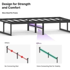 NapQueen Alpha Metal Platform Bed Frame 14" Height 13 NapQueen Alpha Metal Platform Bed Frame 14" Height -Bedroom Home Store GUEST 33e8ad4d 98f0 47f5 ab26 4a8a6f33f448