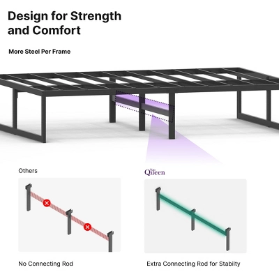 NapQueen Alpha Metal Platform Bed Frame 14" Height 6 NapQueen Alpha Metal Platform Bed Frame 14" Height - Image 4