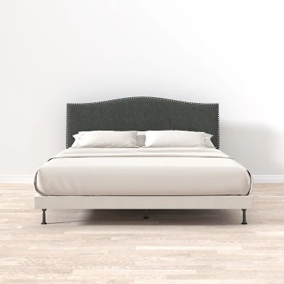 Glenwillow Home Kameli Nailhead Trim Camelback Upholstered Headboard 7 Glenwillow Home Kameli Nailhead Trim Camelback Upholstered Headboard - Image 5