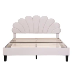 Upholstered Wood Platform Bed With Flower Pattern Velvet Headboard-ModernLuxe 16 Upholstered Wood Platform Bed With Flower Pattern Velvet Headboard-ModernLuxe -Bedroom Home Store GUEST 356d826a 8a3c 4070 b8c0 9747afe849e7