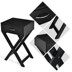 Costway 2PCS Nightstand X-Shape Drawer Accent Side End Table Modern Home Furniture Black 17 Costway 2PCS Nightstand X-Shape Drawer Accent Side End Table Modern Home Furniture Black -Bedroom Home Store GUEST 35edfd04 0fd4 44a2 acc4 766e00ae3750
