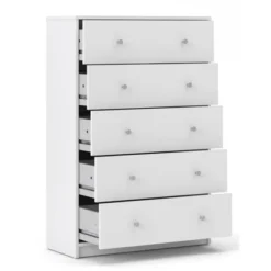 Wood Portland 5 Drawer Chest In White-Tvilum 14 Wood Portland 5 Drawer Chest In White-Tvilum -Bedroom Home Store GUEST 36137c0f dbd4 4992 9d0c ac46b88893b2