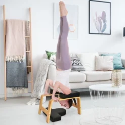 Costway Yoga Headstand Bench For Workout Relieve Fatigue Body Building Black