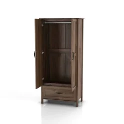 Nurembo 1 Drawer Wardrobe Closet Distressed Walnut - HOMES: Inside + Out 21 Nurembo 1 Drawer Wardrobe Closet Distressed Walnut - HOMES: Inside + Out -Bedroom Home Store GUEST 37113192 5b8f 44c0 8882 607b7ccd5949