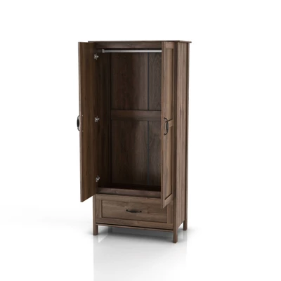 Nurembo 1 Drawer Wardrobe Closet Distressed Walnut - HOMES: Inside + Out 11 Nurembo 1 Drawer Wardrobe Closet Distressed Walnut - HOMES: Inside + Out - Image 9