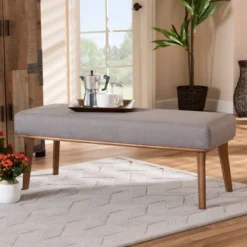 Odessa Mid-Century Modern Fabric Upholstered Wood Dining Bench Walnut/Brown - Baxton Studio 10 Odessa Mid-Century Modern Fabric Upholstered Wood Dining Bench Walnut/Brown - Baxton Studio -Bedroom Home Store GUEST 372e0e67 2952 4624 82d2 5208c9b843d8