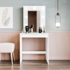 Emma Vanity Table With Lighted Mirror White - Polifurniture 8 Emma Vanity Table With Lighted Mirror White - Polifurniture -Bedroom Home Store GUEST 39240014 6081 4357 9c9e d388b231d59d
