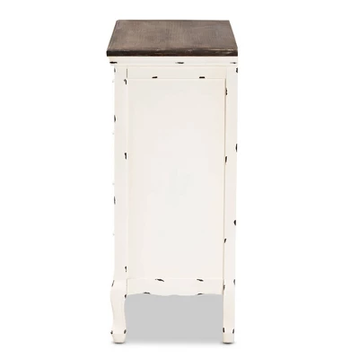 Levron Two-Tone Wood 5 Drawer Storage Cabinet Walnut Brown/White - Baxton Studio 5 Levron Two-Tone Wood 5 Drawer Storage Cabinet Walnut Brown/White - Baxton Studio - Image 3