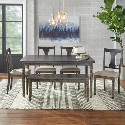 Burntwood Dining Bench Gray - Buylateral 4 Burntwood Dining Bench Gray - Buylateral - Image 2