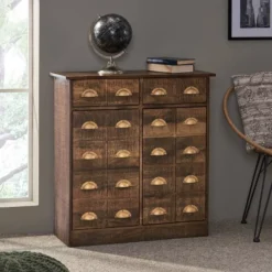 Terrell Handcrafted Boho Mango Wood Cabinet Antique Natural - Christopher Knight Home