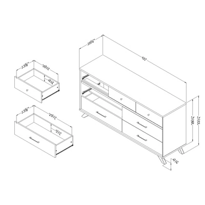 Flam 7 Drawer Double Dresser Natural Walnut/Matte Black - South Shore 9 Flam 7 Drawer Double Dresser Natural Walnut/Matte Black - South Shore - Image 7