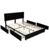 Costway Upholstered Platform Bed W/ 4 Drawers PU Leather Button Tufted Headboard 1 Costway Upholstered Platform Bed W/ 4 Drawers PU Leather Button Tufted Headboard -Bedroom Home Store GUEST 3b0976bd 25dc 4b3c 8038 6a1c284b4d43