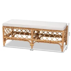 Orchard Fabric Upholstered And Rattan Bench White/Natural - Bali & Pari 15 Orchard Fabric Upholstered And Rattan Bench White/Natural - Bali & Pari -Bedroom Home Store GUEST 3b688933 0974 43cf ac42 eaed4e206eca