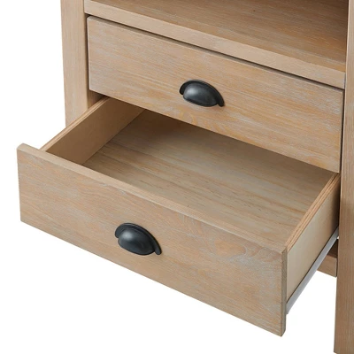4pc Arden Wood Bedroom Set With 2 Drawer Nightstand Light Driftwood - Alaterre Furniture 9 4pc Arden Wood Bedroom Set With 2 Drawer Nightstand Light Driftwood - Alaterre Furniture - Image 7