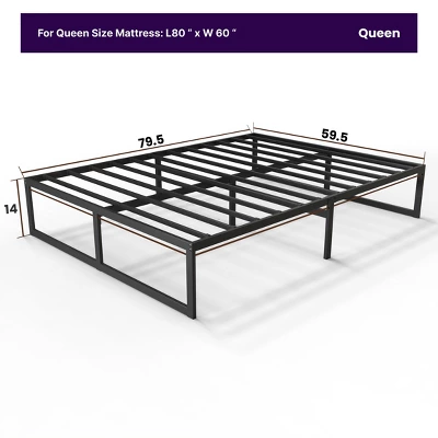 NapQueen Alpha Metal Platform Bed Frame 14" Height 4 NapQueen Alpha Metal Platform Bed Frame 14" Height - Image 2