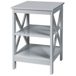Costway 3-Tier Nightstand End Table X Design Storage Display Shelf Living Room Grey 14 Costway 3-Tier Nightstand End Table X Design Storage Display Shelf Living Room Grey -Bedroom Home Store GUEST 3bb73a16 76c8 4cff 9304 b609976e290b