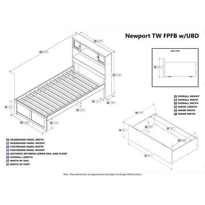 Newport Bed With 2 Urban Bed Drawers Flat Panel Footboard - AFI 12 Newport Bed With 2 Urban Bed Drawers Flat Panel Footboard - AFI - Image 10