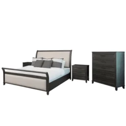4pc Cindi Sleigh Bedroom Set Gray - Abbyson Living -Bedroom Home Store GUEST 3d37c0be 00f9 441d 8671 2728eafb429a