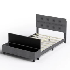 Costway Full Upholstered Bed Frame With Ottoman Storage Linen Button Tufted Headboard 22 Costway Full Upholstered Bed Frame With Ottoman Storage Linen Button Tufted Headboard -Bedroom Home Store GUEST 3d64b0c5 4985 4a05 a60d 64701472aa3e